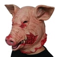 thumbnail image 2 of Máscara de látex cerdo terror Halloween cara podrida rosa, 2 of 5