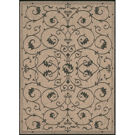 Couristan Recife Veranda Area Rug  5 3  x 7 6   Cocoa-Black Add style anywhere in your home with this beautiful rug. The naturally inspired color palette offered in this versatile collection features a series of unique combinations of natural hues that have been selected to complement today s hottest outdoor home furnishings. With a minimalist and casual design  this rug enhances any space without being overwhelming. Power-loomed of 100% fiber-enhanced Courtron polypropylene  this all-weather  pet-friendly  mold and mildew resistant area rug collection features a durable structured  flatwoven construction  which allows it to be suitable for indoor and outdoor use. Hosting a wide range of sizes including runners and special shapes in the form of rounds and squares  the Recife Collection has been designed to offer the perfect outdoor floorcovering solution for the home.