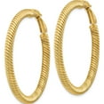 thumbnail image 3 of 14K Yellow Gold 4X35mm Twisted Round Omega Back Hoop Earrings (44 X 44) Made In Italy pre951, 3 of 6