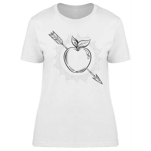 Apple Target Pierced With Arrow T-Shirt Women -Image by Shutterstock, Female XX-Large