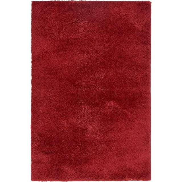 Unique Loom Tapis Shag Urbain Moderne Uni Studio 4 Pieds x 6 Pieds Rectangulaire Rouge
