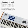 thumbnail image 2 of Arturia KeyLab 88 mk3 88-Key Weighted Hammer-Action Keyboard Controller (White) Bundle with Cinnamon Wooden Legs with Solid Ash Design (2 Items), 2 of 7