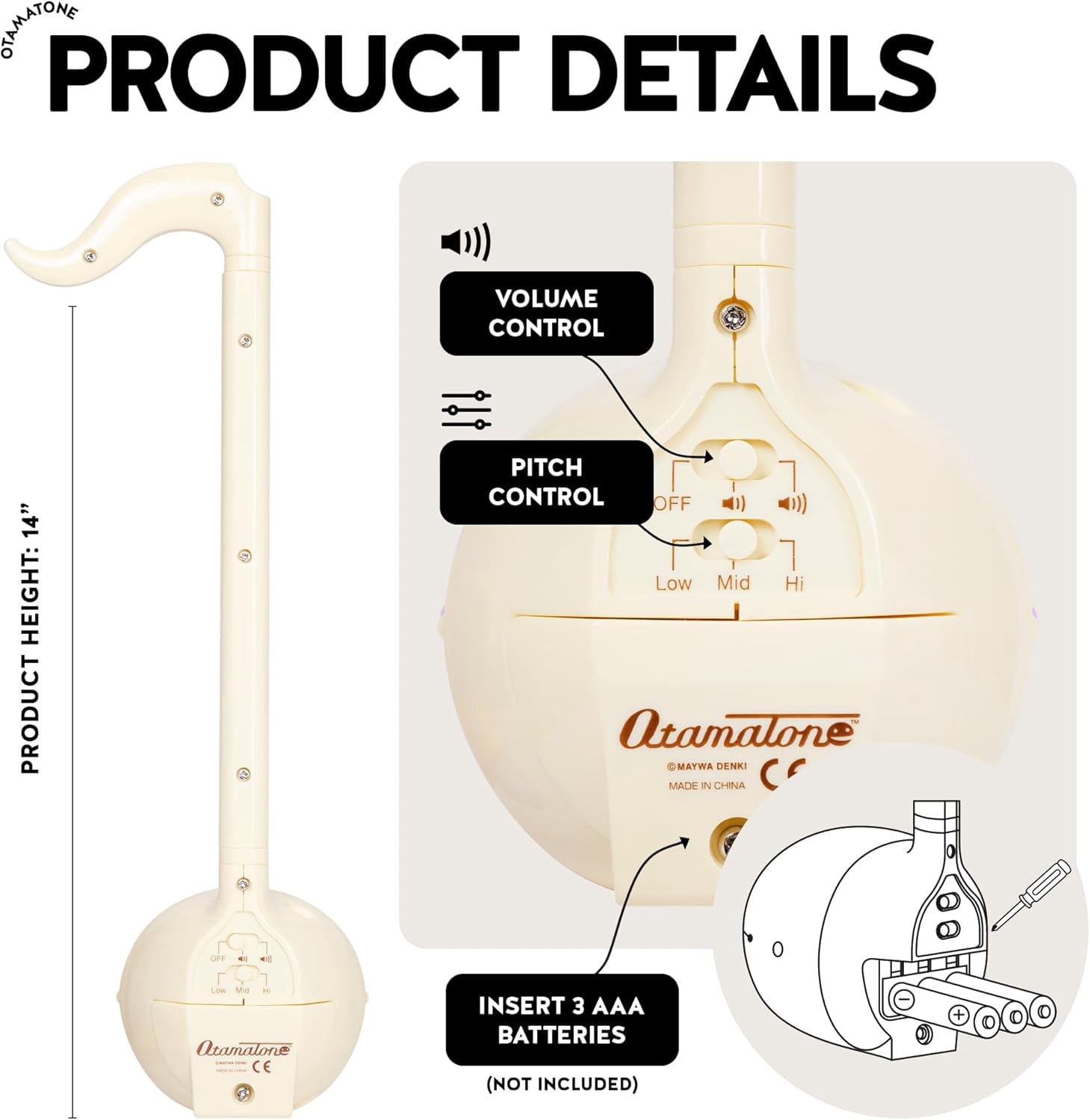 Otamatone Electronic Musical Instrument Toy for Children Unisex Adults - Butter