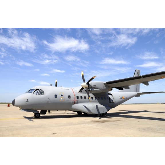 CN-235 transport aircraft of the Spanish Air Force Canvas Art - Riccardo NiccoliStocktrek Images (34 x 23)