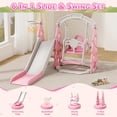 thumbnail image 4 of KORIMEFA 4-in-1 Kids Slide and Swing Set, Indoor and Outdoor Playground Toddlers 1-4 Years, Includes Slide, Swing, Basketball Hoop, and Climber, 4 of 8