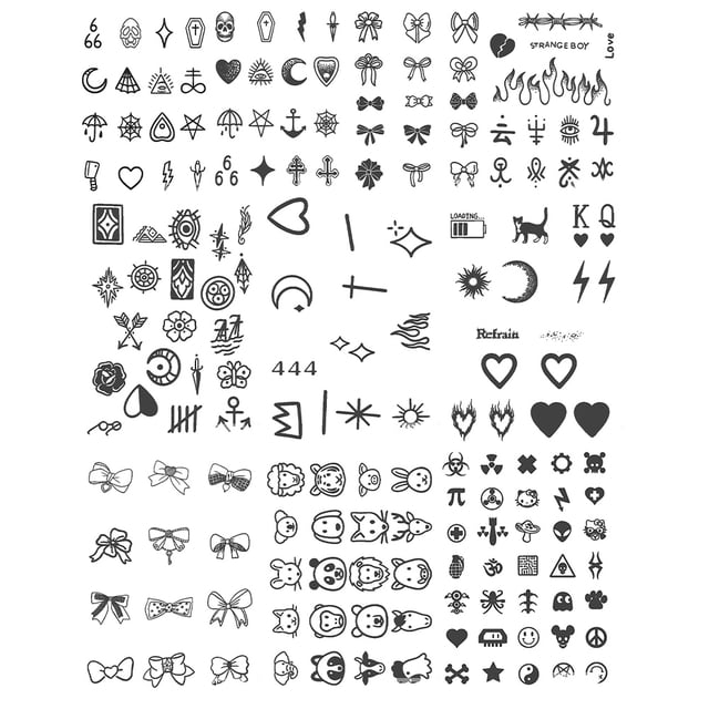 Pegatinas Tatuaje para Dedos Tatuajes Temporales Flores Impermeables 10 Uds.