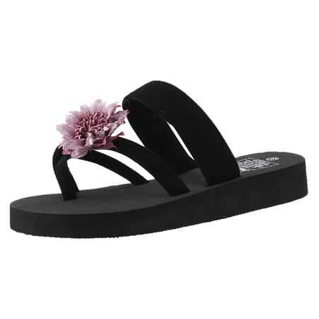 

Sandals Women Summer Slippers for Ladies Bohemian Bow Flowers Decoration Sandals Women Open Toe Beach Slippers Casual Shoes Wedge Sandals for Women Eva Purple 42