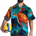 thumbnail image 4 of Turtle Seamless Men's Short Sleeve Shirts, Casual, Printed, Button Down, Beach Shirt - Spread Collar Tops for Summer Beach Fun, 4 of 6