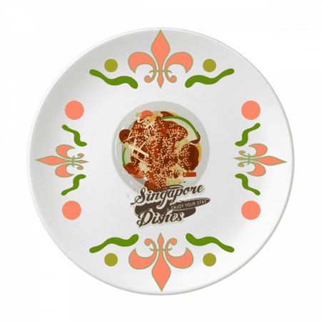 

Traditional Singapore Rojak Flower Ceramics Plate Tableware Dinner Dish