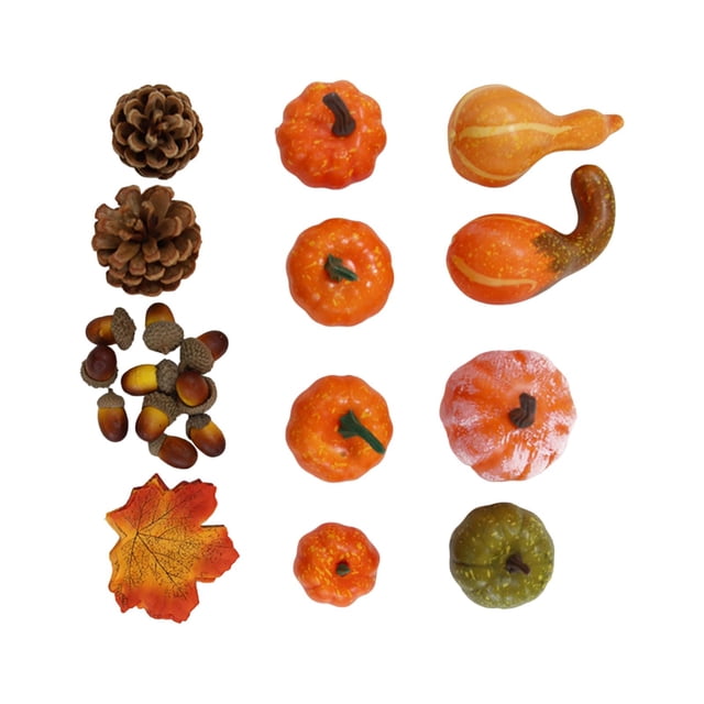 Juego de decoración de calabazas artificiales, decoración de otoño, espuma falsa, manualidades, calabaza pequeña realista para decorar el hogar,