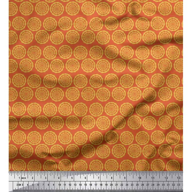 Soimoi Cotton Duck Fabric Wreath Leaves Decor Fabric Printed Yard 42 Inch Wide