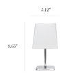 thumbnail image 4 of Simple Designs Mini lampe de table chromée avec abat-jour carré en tissu Empire, 4 of 9