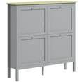 thumbnail image 1 of HOMCOM Narrow Shoe Cabinet with 4 Flip Drawers for 20 Pairs of Shoes, Grey, 1 of 10