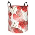 thumbnail image 3 of YFYANG Waterproof Laundry Hamper, Red Flower Oil Painting Pattern Laundry Basket Oxford Fabric with Handle Foldable, M, 3 of 8