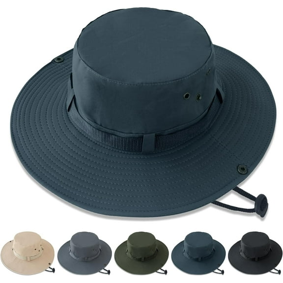 Minzimin Upgrade Sun Hats for Men Women Wide Brim Bucket Hat UPF 50  Protection Breathable Boonie Hat Fishing Hiking