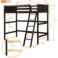 thumbnail image 2 of Harper & Bright Designs Twin Size loft Bed with Ladder Solid Wood Bed with Spacious Under Bed Place for Boys Girls (Espresso), 2 of 7