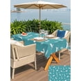 thumbnail image 4 of Outdoor Tablecloth with Umbrella Hole and Zipper, Teal Spring Easter Rectangle Table Cloth 54x80 Inch Waterproof Tablecloth, Cute Bunny Botanical Picnic Table Cover for Patio Camping, 4 of 7