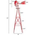 thumbnail image 6 of 8FT Ornamental Windmill, Heavy Duty Durable Metal Weather Vane Garden Decoration Weather Resistant for Garden, Yard, Farm, Seaside (8ft-red), 6 of 16