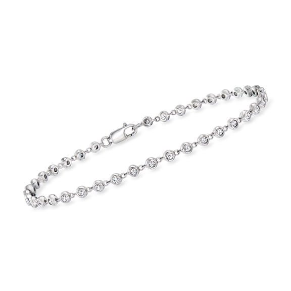Pure Collection by Ross-Simons 0.50 ct. t.w. Bezel-Set Diamond Tennis Bracelet in Sterling Silver, Women's, Adult