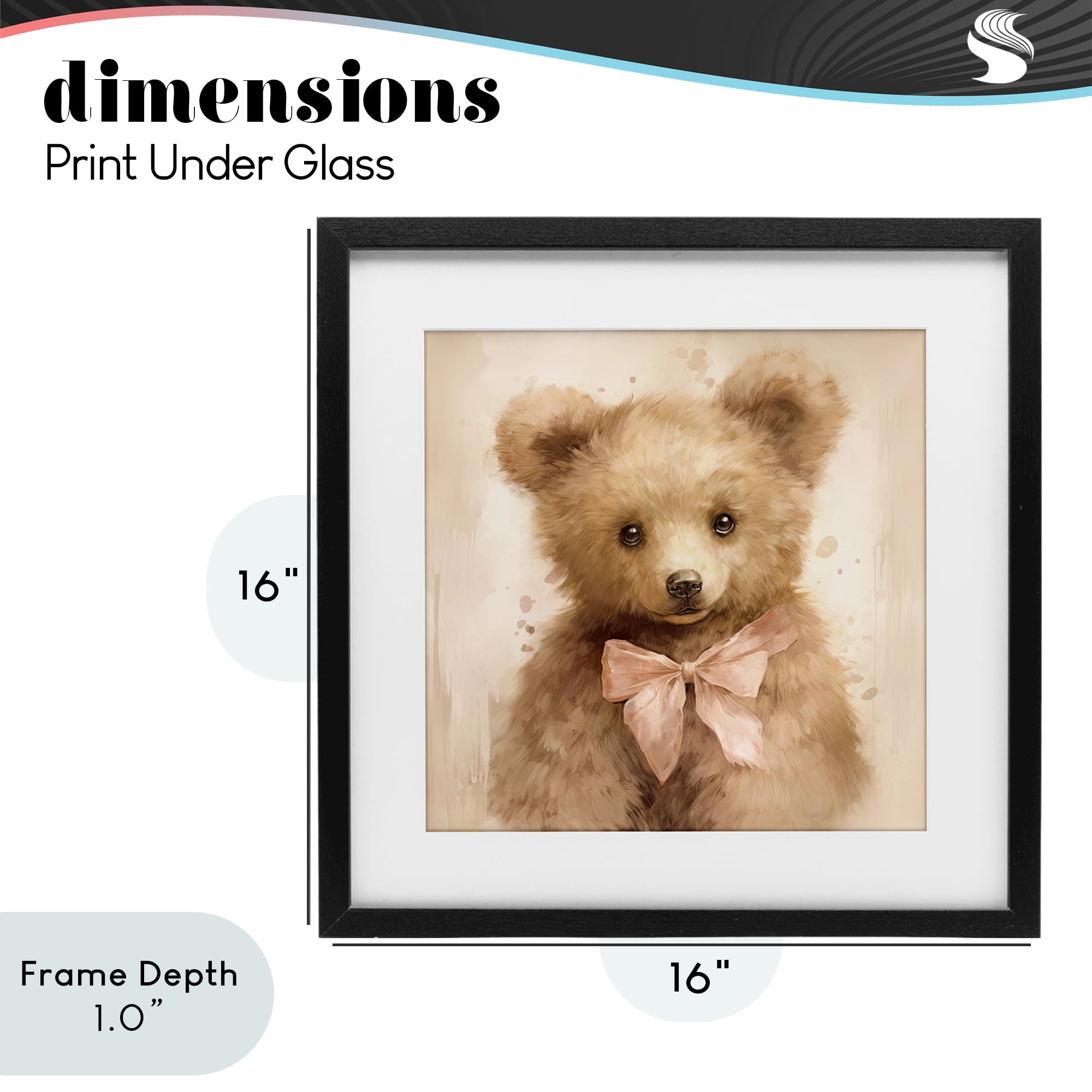Stupell Industries Little Baby Bear Black Framed Print Under Glass, design by Tina LeCour