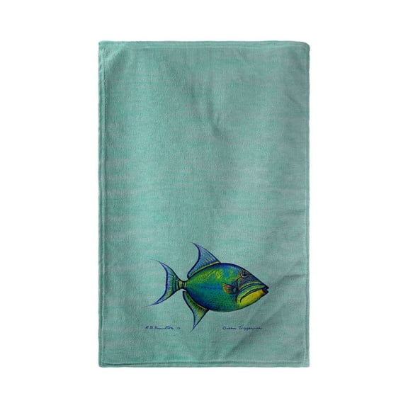 Betsy Drake BT114C Trigger Fish - Teal Beach Towel - 30 x 50 in.
