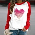 thumbnail image 2 of Haivin Valentine's Day Women's Funny Love Heart Graphic Shirt - Casual Long Sleeve Pullover Top, 2 of 5