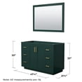 thumbnail image 4 of Wyndham Collection Miranda 48" No Sink Wood Single Bathroom Vanity in Green/Gold, 4 of 5