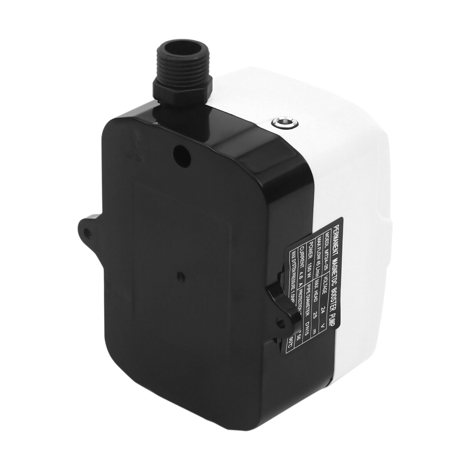 Pressure Booster Pump Mini Booster Pump W/ Water Pipe Screws Power Cord, 24V 150W 80-90℃ 7gal, White