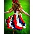 thumbnail image 4 of ZEHJUHAN Girls' 4th of July Twirl Dress Red White and Blue Stars & Stripes Short Sleeve Patriotic Independence Day Dress, 4 of 8