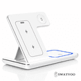 thumbnail image 2 of Swayvoo Wireless Charging Station 3-in-1 — 15W Fast Charger for iPhone 17 16 15 14 13 12 11 X Pro Max, Apple Watch Series 10–1 SE Ultra, AirPods 4 3 2 Pro — Adapter Included Foldable, 2 of 7