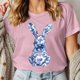 thumbnail image 2 of Camiseta de Cuello Redondo de Manga Corta de la Mujer, Top de Moda para Invierno Y Primavera Impresa de Navidad Casual 3/4, 2 of 7