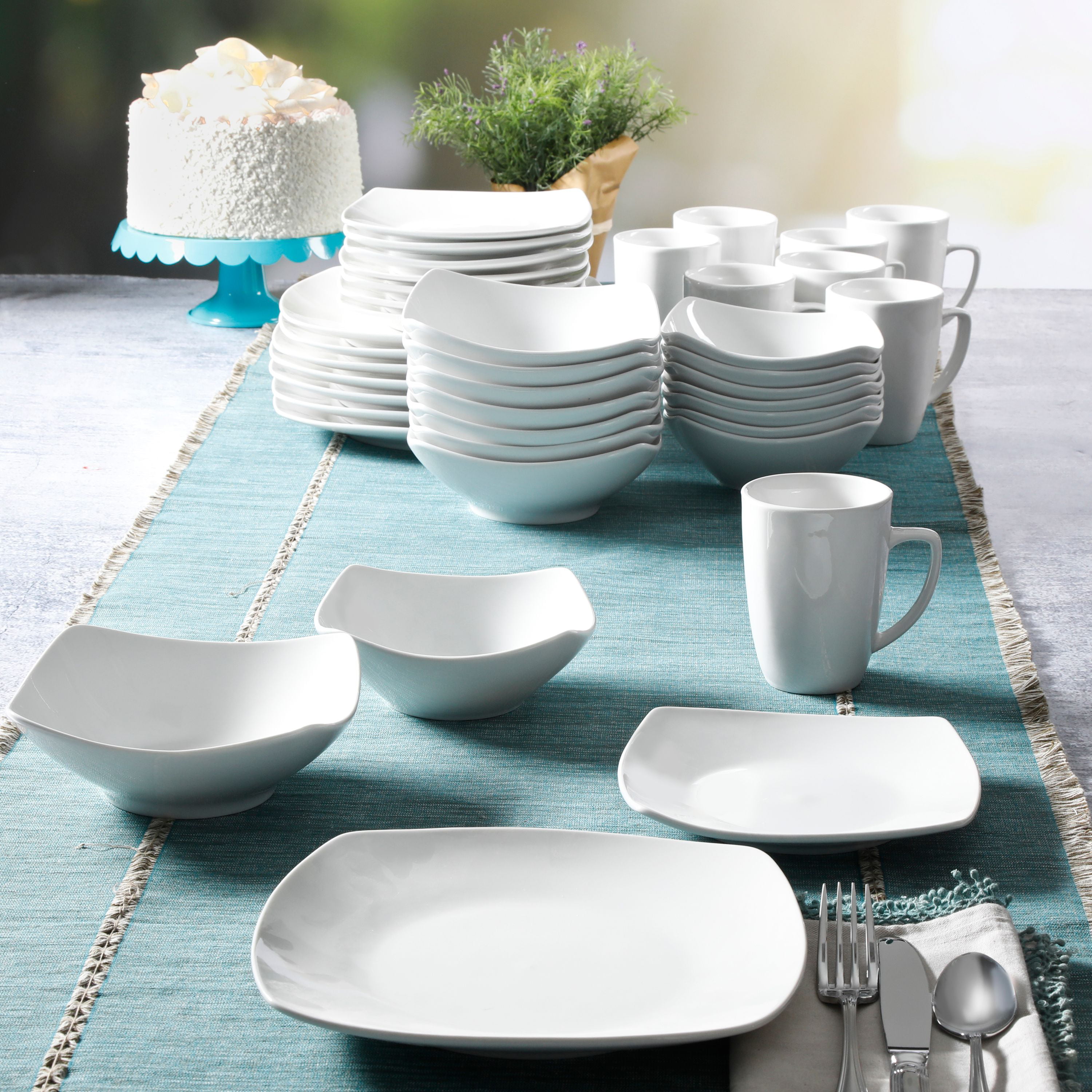 Gibson Home Everyday Square Expanded 40-Piece Dinnerware Set - Walmart ...