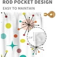 thumbnail image 4 of Mid Century Modern Curtains, Geometric Atomic Abstract Iconic Pattern 1950s 1960s Retro Style Art Pastel Window Drapery Treatments for Bedroom Living Room Kitchen Bathroom 2 Panel, 84"x63" Inch, 4 of 5