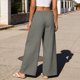 thumbnail image 5 of Pantalones de Cintura Elástica de las Mujeres Color Sólido Casual Bolsillo Pantalones de Pierna Recta para el Uso Deportivo Diario, 5 of 8