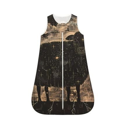 

Honeii Starry Night Black Sheep Print Unisex Babies Sleepbag Wearable Blanket Baby Sleeveless Sleeping Bag-X-Large