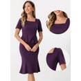 thumbnail image 2 of DARING DIVA Women's Square Neck Fishtail Bodycon Peplum Skirt Set S Purple, 2 of 6