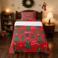 thumbnail image 2 of Manfei Christmas Tree Twin Sheets Green Bedding, Yellow Red 3 Pieces (1 Flat Sheet, 1 Fitted Sheet and 1 Pillowcase), 2 of 6