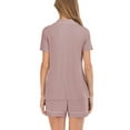 thumbnail image 5 of Womens Modal Short Sleeve Nightwear Set Lingerie Ladies V-Neck Pajamas Sleepwear Women's Pajama Button Down Sleepwear Soft Pj Set Top and Shorts Pajamas Set, 5 of 5