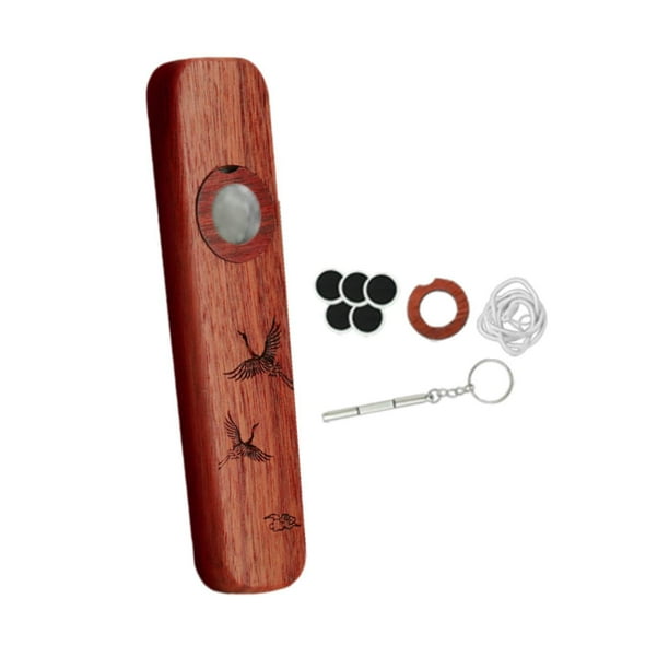 Flauta Kazoo de madera, instrumento de viento, decoración, guitarra ligera, acompañamiento para fiesta Estilo D