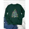 thumbnail image 5 of QAFOPEH Women My Favorite Color is Christmas Lights Long Sleeve Pocket T-shirt Top, 5 of 8