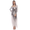 thumbnail image 1 of Sunloudy Disfraz de Cosplay de Halloween para Mujer, Vestido de Novia de Malla de Manga Larga de Longitud Completa con Accesorio de Gargantilla para Niñas, 2 Colores Sunloudy  moda, 1 of 8