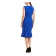 thumbnail image 2 of Kasper Womens Ruffle Hem Sleeveless Shift Dress Blue 4, 2 of 4