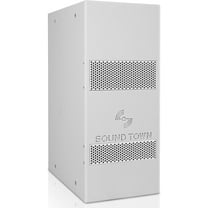 Sound Town Dual 8" IP55 Weatherproof Subwoofer with Folded Horn Design for Outdoor Installations, Gray (TITAN-S28G)