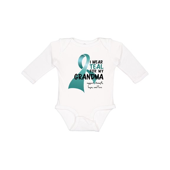 Inktastic I Wear Teal for My Grandma Boys or Girls Long Sleeve Baby Bodysuit