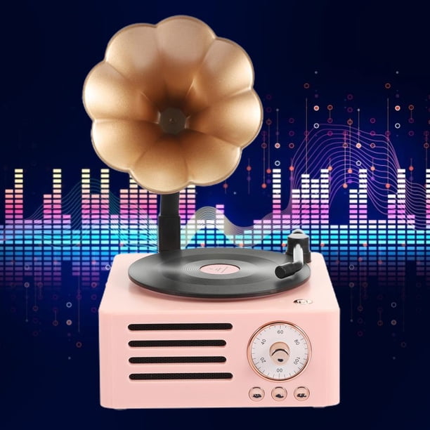 Retro Mini Fonógrafo Inalámbrico Bluetooth Reproductor De Música En Forma De Trompeta Subwoofer Radio sonducket EL017220-02