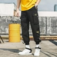 thumbnail image 2 of Men's Casual Cargo Pants Techwear Streetwear Elastic Waist Jogger Outdoor Sport Trousers with Pockets Lightweight Comfortable, 2 of 2