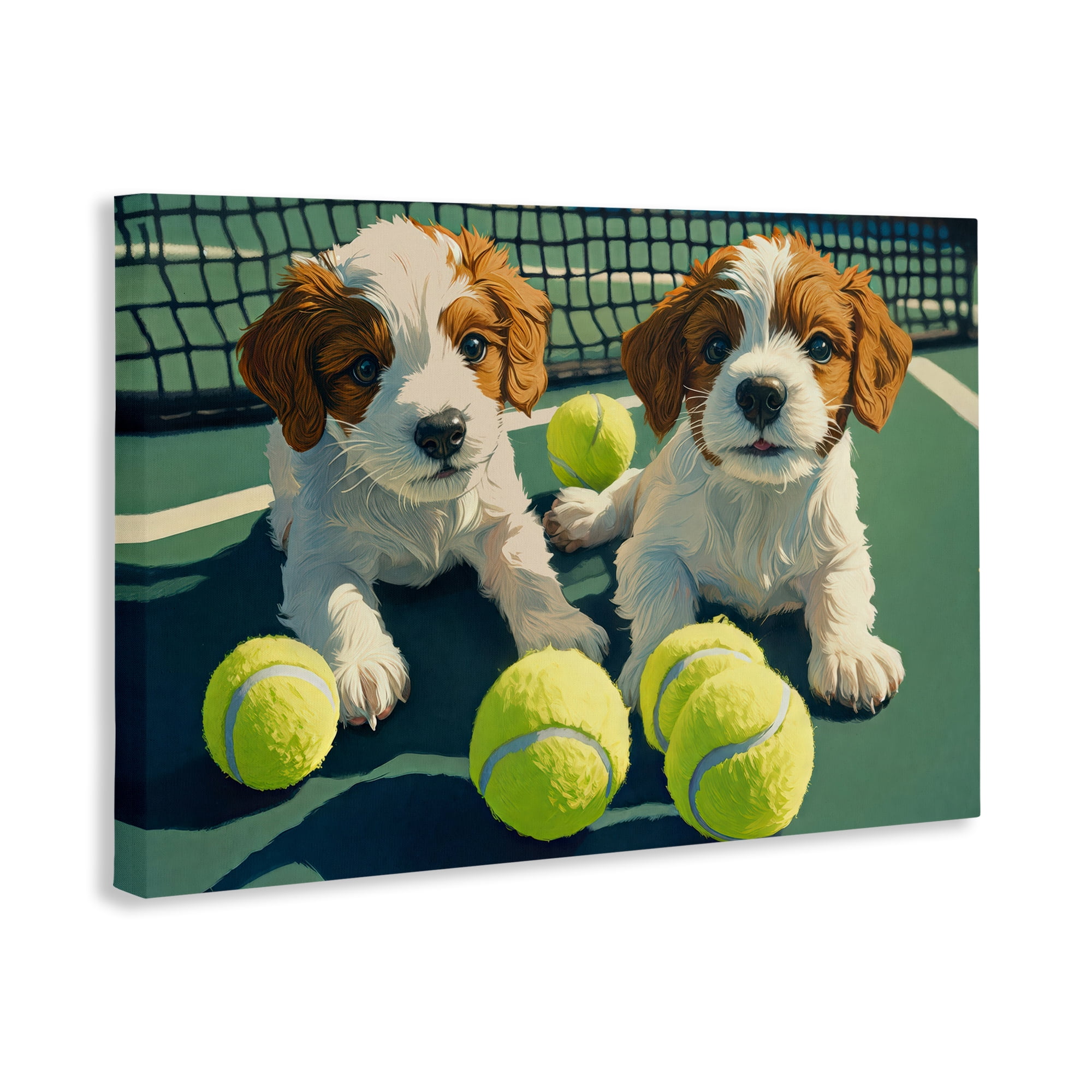 Stupell Industries Playful Puppies with Tennis Balls Canvas Wall Art, design by Imagine It Images