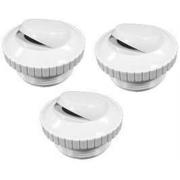 Pool and  Eyeball Jet 1.5" Threaded to Slotted" Open 3 in a Package White Adjustable