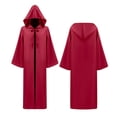 thumbnail image 2 of Odeerbi Kids Boys Girls Halloween Long Hooded Cape Cloak Solid Color Witch Robe for Party Dress Up, 2 of 5