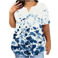thumbnail image 1 of Hauts d'Été pour Femmes, Hauts Décontractés d'Été pour Femmes, T-Shirt à Manches Courtes Imprimé Col Rond Ample, Hauts à Manches Courtes pour Femmes, Hauts à Manches 3/4 pour Femmes, 1 of 5